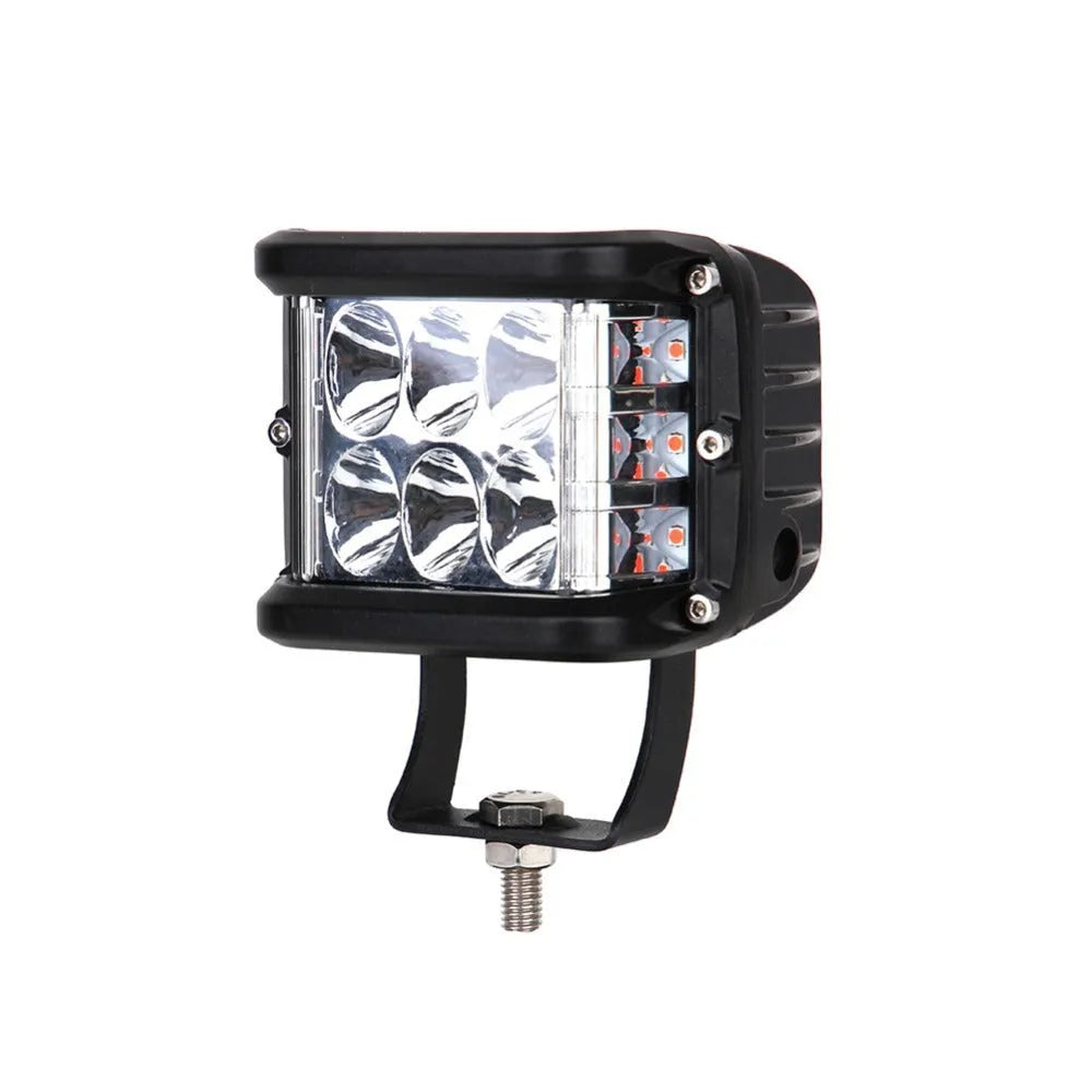 45W LED three-sided two-colour yellow work light with aluminium alloy housing and universal vehicle fit