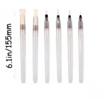 Wood pulp painting paper set with six fountain pens including heart, round and square sheets