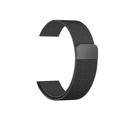 Stainless steel watch strap in silver showing linked bracelet design for 22mm or 24mm width.