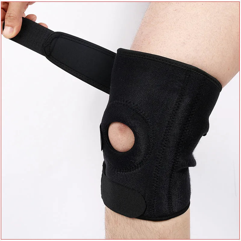 Spring support knee pad made from nylon mercerised cloth for sports protection