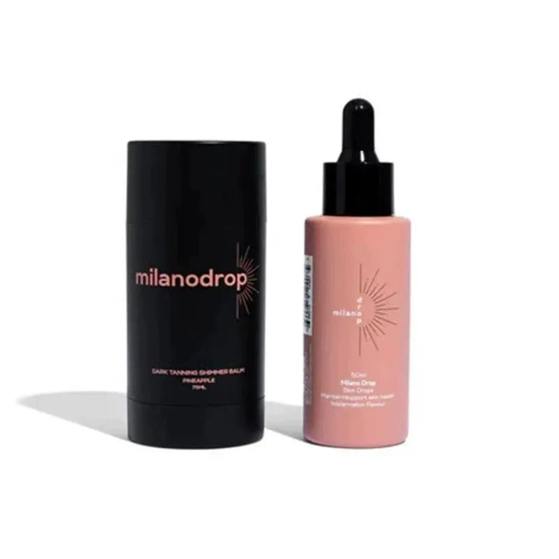 Matte sun tanning black liquid self-tanning set with 50ml drops and 75ml cream in bottles