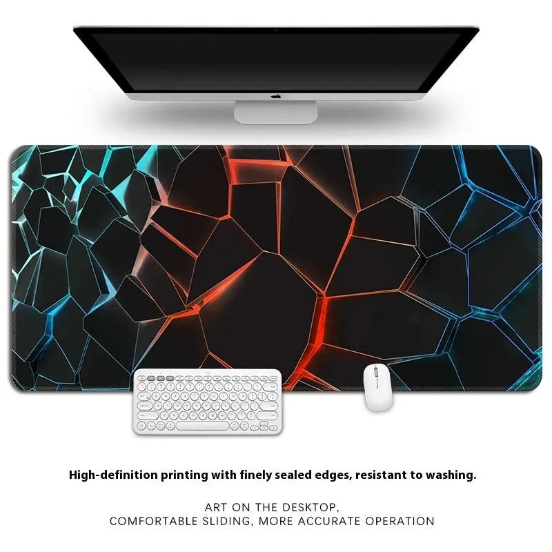Natural rubber computer keyboard table mat with non-slip surface showing thermal transfer pattern design