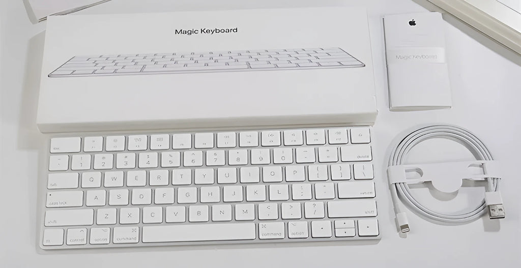 Apple G6 white Bluetooth wireless keyboard with ultra-thin metal construction