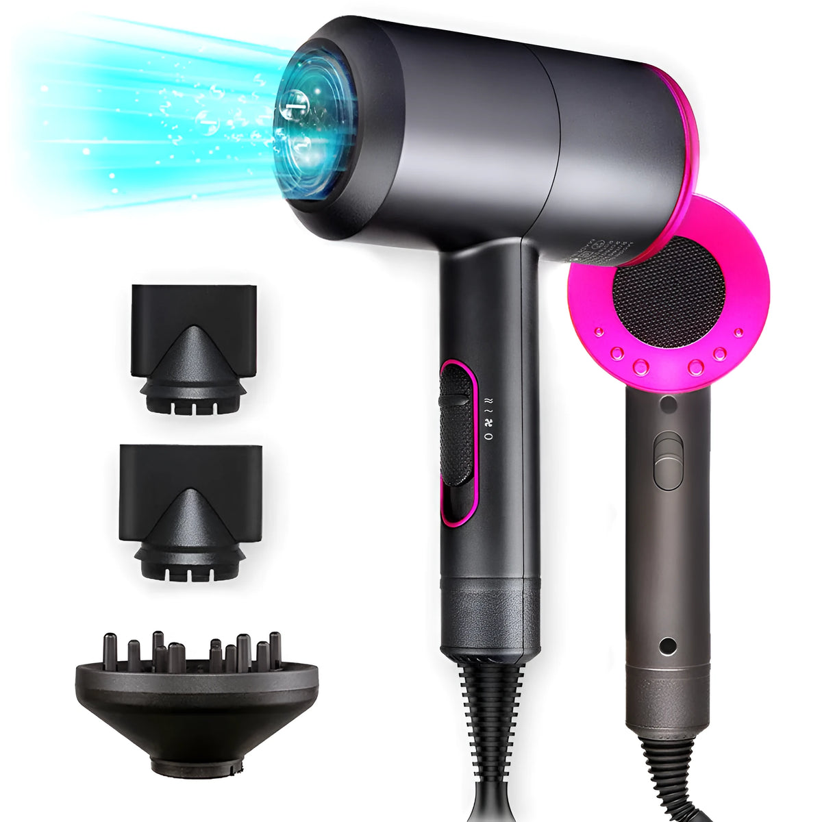 Hotel hair dryer 2000W constant temperature new nylon material black with wall mount accessories