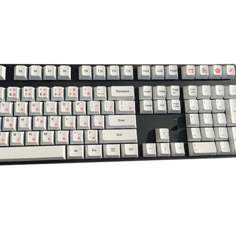 Japanese Russian Korean PBT sublimation keycaps for mechanical keyboards with five-sided space bar