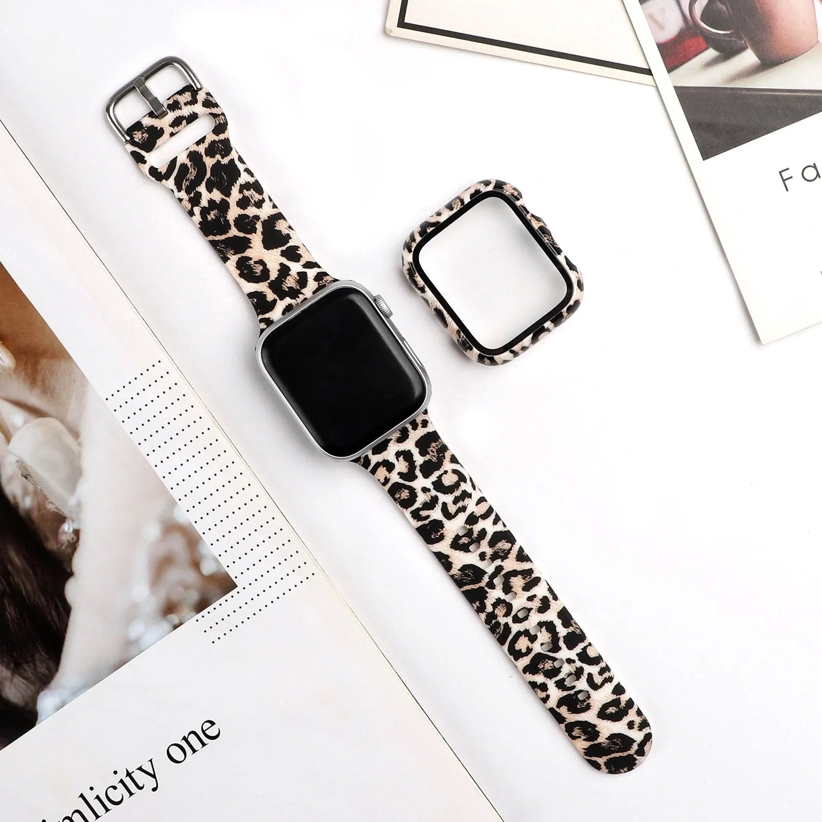 Printed silicone Apple Watch strap for iWatch 1-6 and SE models in 38mm 40mm 42mm 44mm sizes