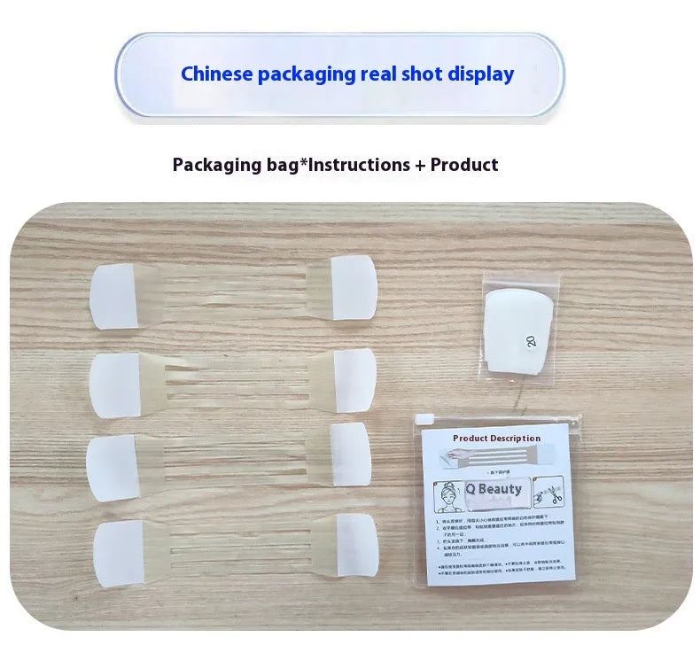 Skin colour neck pattern sling tape with 20 patches in 4-pack set for invisible neckline support