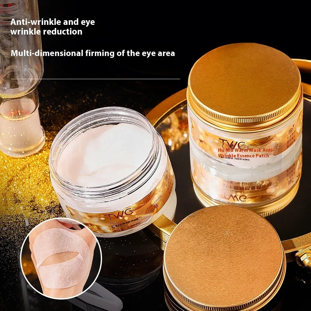 Snail essence eye mask box containing 40 tablets with 70ml anti-wrinkle paste for dark circles
