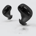 Black plastic Bluetooth 5.0 in-ear earphone with IPX5 waterproof rating and 15-metre range