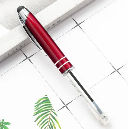 Multifunctional metal capacitive stylus pen with LED light in five colour options