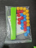 Luminous plastic fort building kit for kids with glowing sticks, balls, and fabric tent