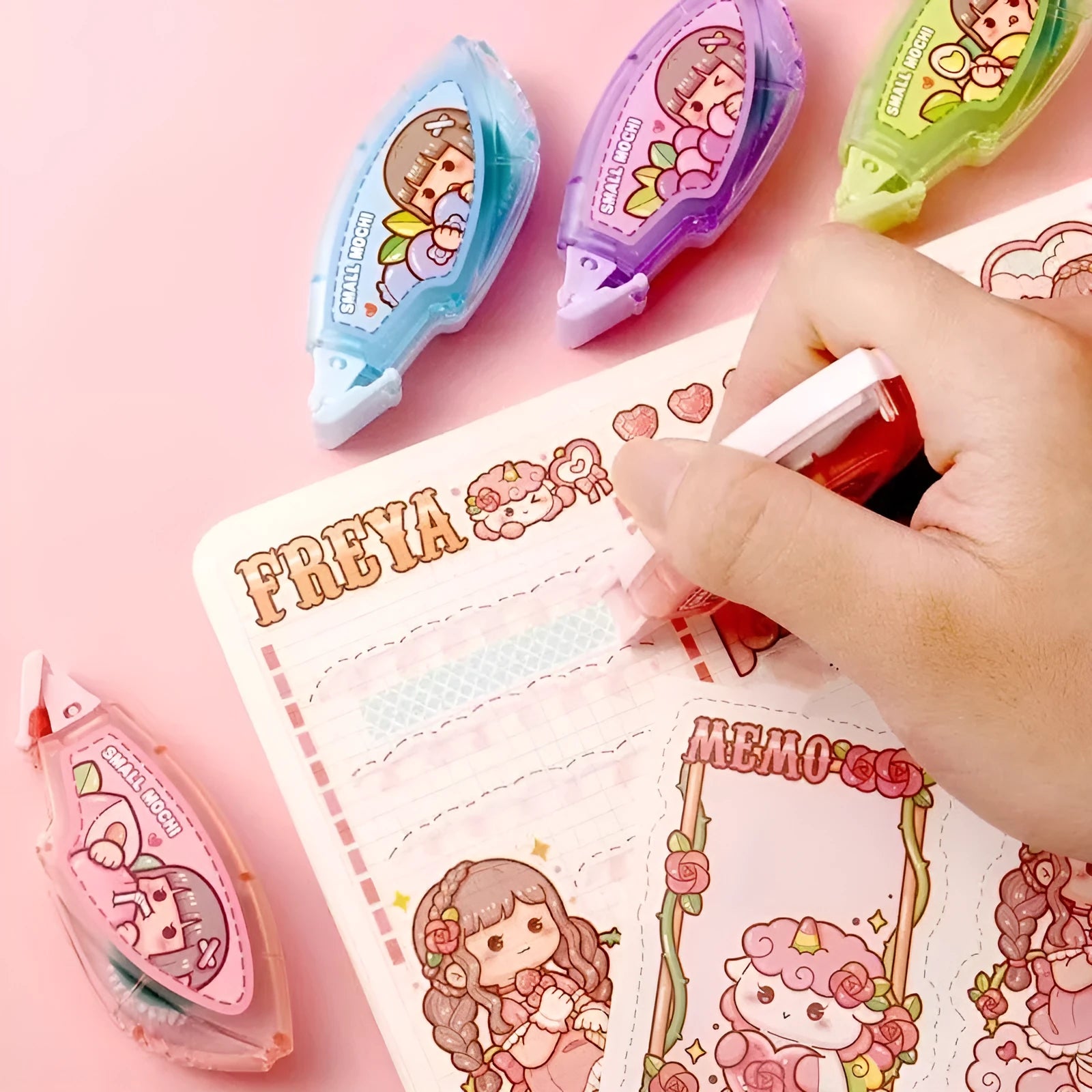 Dotting glue in fruit juice colours for hand accounts and student stationery with high viscosity adhesive