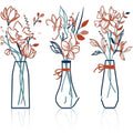 3-piece metal flowers wall art set in country farmhouse style for bathroom decoration