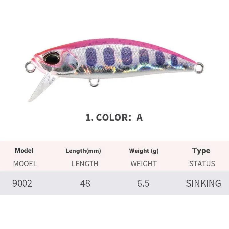 Japanese Submerged Mino fishing lure for mandarin fish and snakehead measuring 48mm
