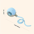 Electric cat toy automatic rolling ball with bird sound in blue with rope