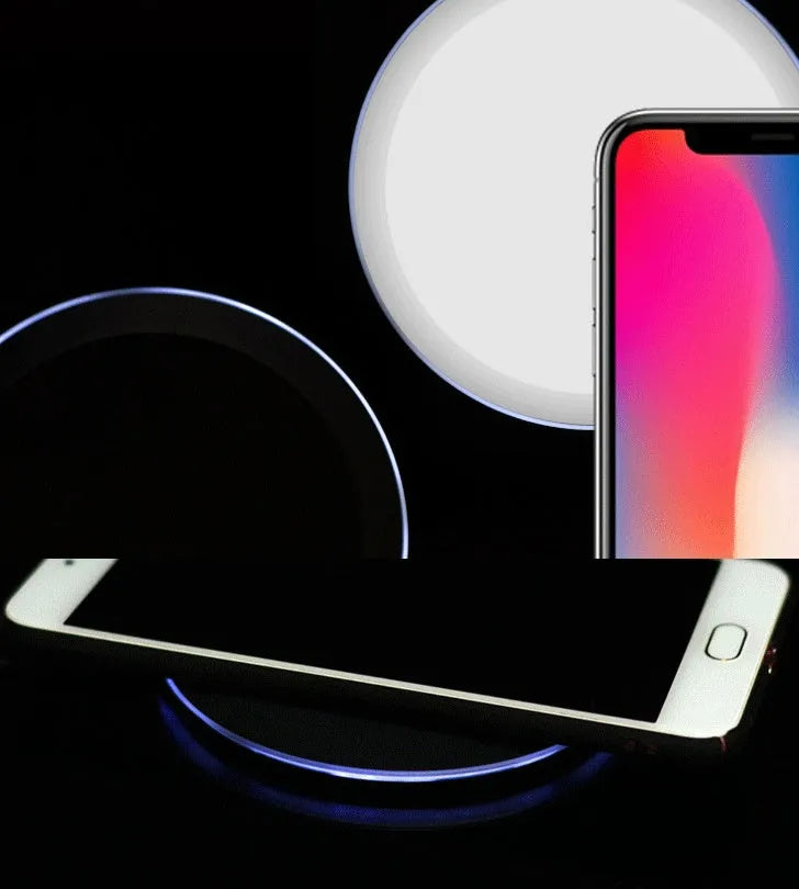 New ultra-thin wireless charger in black with indicator light USB powered