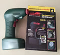 Portable 12V electric car tyre inflator with power cable and hose for emergency use.