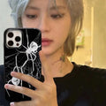 Transparent silicone phone case with personality spider graphic for iPhone 15 fall protection