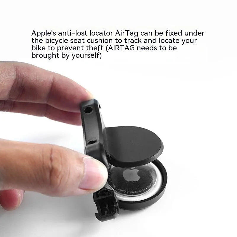 Black ABS plastic bicycle GPS tracker mounting bracket with anti-theft bolts for seat post installation