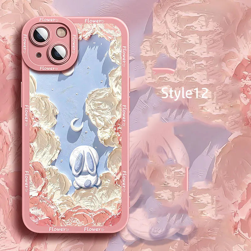 Silicone cartoon mobile phone case for Apple iPhone 14 Pro Max with colourful drop prevention design