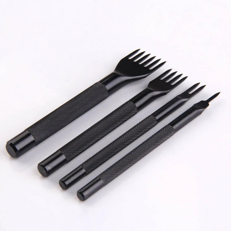 Black diamond tooth leather punch tool with 3mm pitch teeth on white background