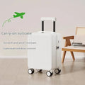 PC trolley case zipper suitcase in solid colour with universal wheels for business travel, available in 16-19 inch sizes