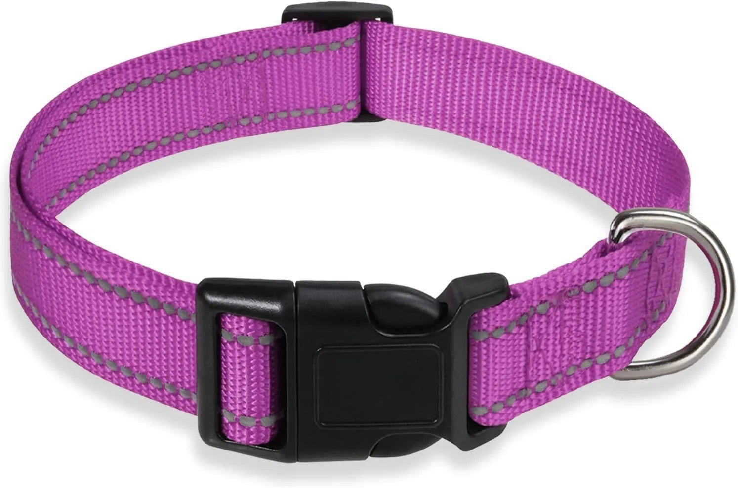 Adjustable chest strap dog collar in nylon material showing colour options