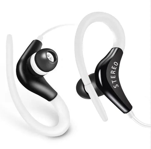 Earhook sport headphones with microphone and 1.2 metre cable in various colours