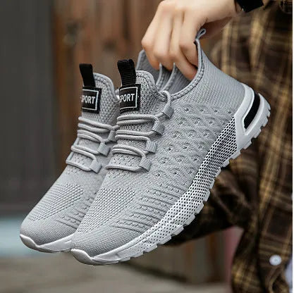 Men's mesh casual shoes in six solid colours including Army Green, Black, Dark Gray, Khaki, Light Gray and White