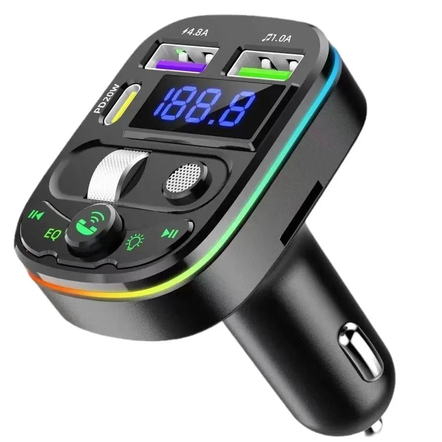 Q28 Bluetooth car receiver with MP3 playback, voltage display, and ABS plastic case