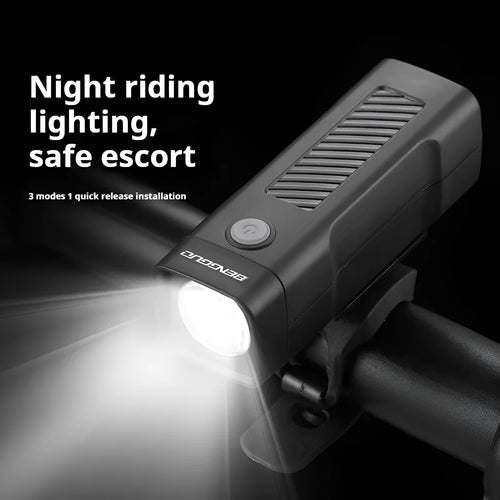 USB rechargeable bicycle headlight with quick release strap bracket