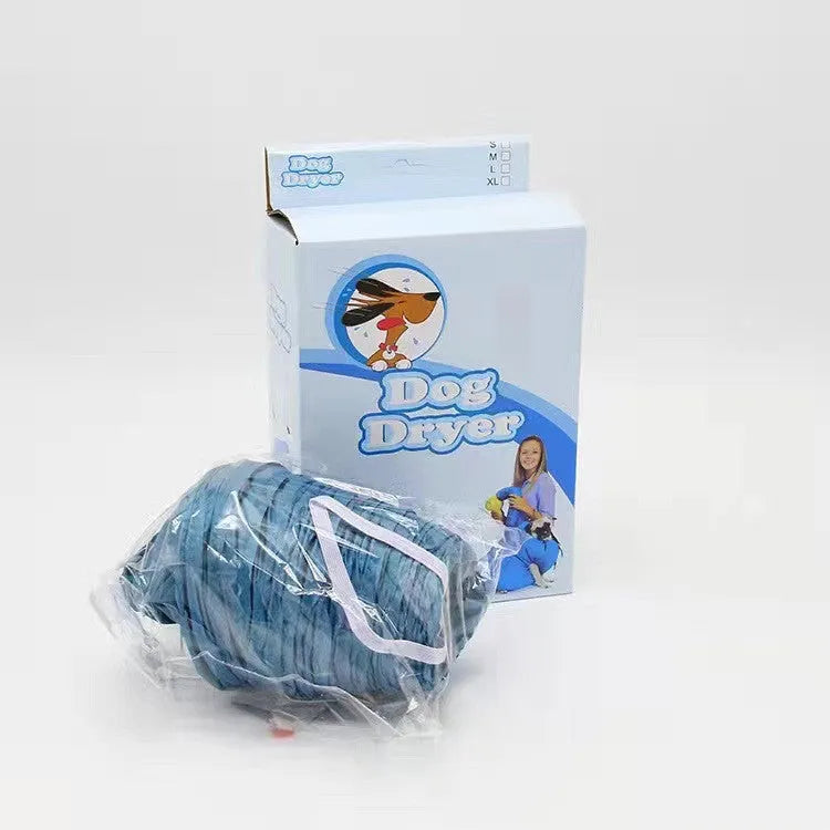 Blue high-density Oxford cloth pet bath drying bag for dogs and cats