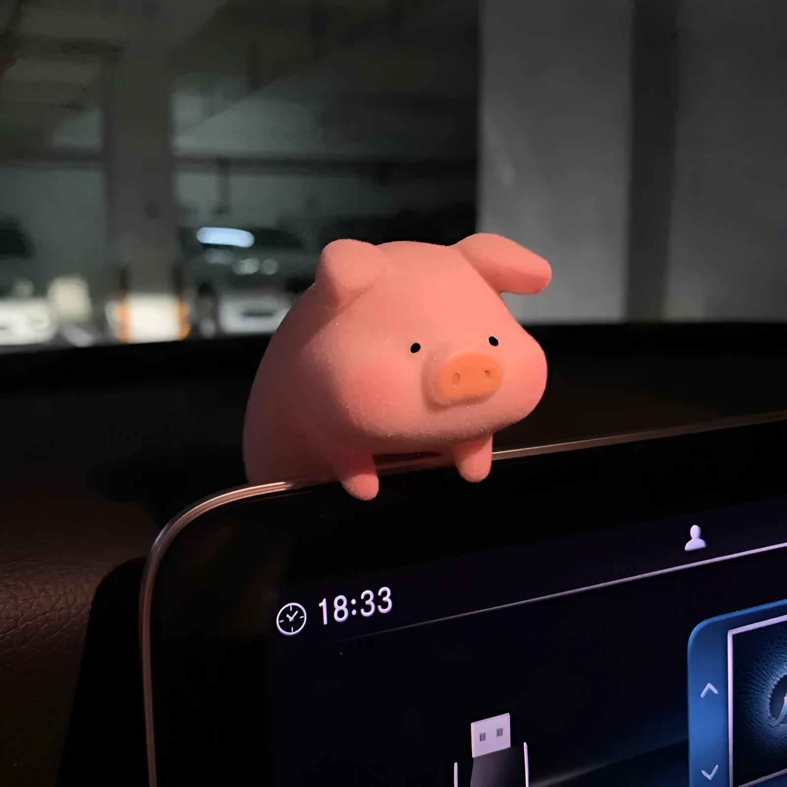 Cute cartoon pig resin figurine car dashboard decoration accessory.
