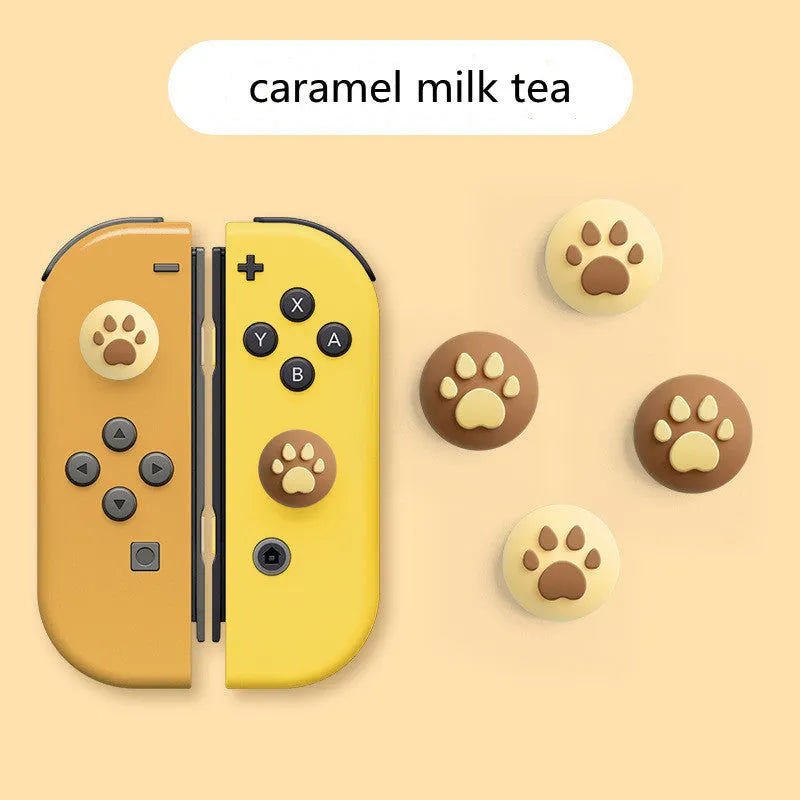 Nintendo Switch silicone joycon sleeve with four cat claw rocker caps in assorted colours