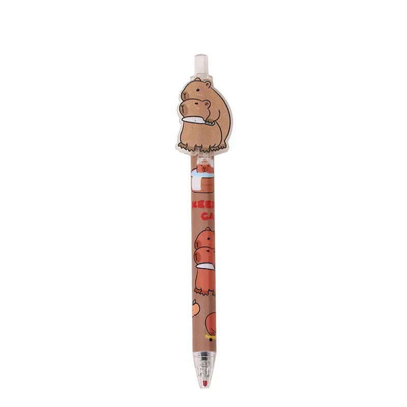 Box of 48 cartoon bear design gel pens with carbon black ink refills