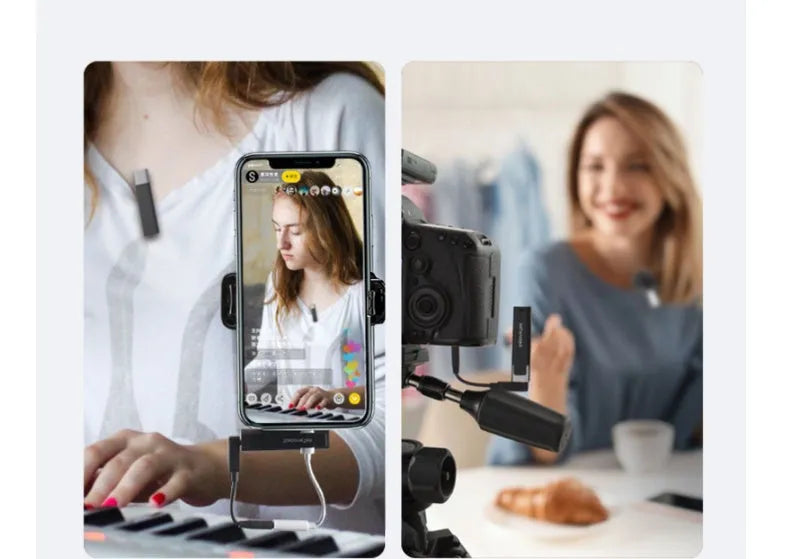 Short video recording wireless smartmike+ microphone in Black with omnidirectional pickup and noise reduction