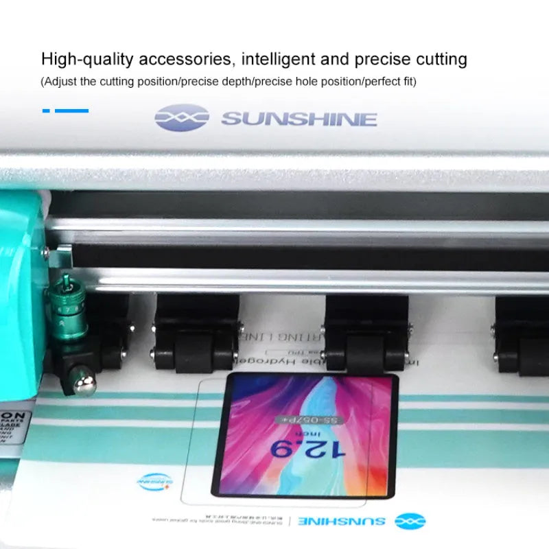 SS-890C PRO intelligent film cutting machine with 16 inch knife head, metal body, front view