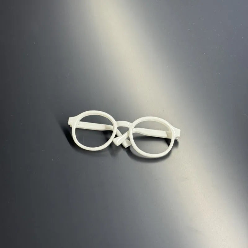 PC decorative mirror glasses for dolls in multiple transparent colours and three heights