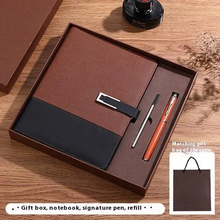 A5 soft leather notebook in business brown colour with wood-free paper pages
