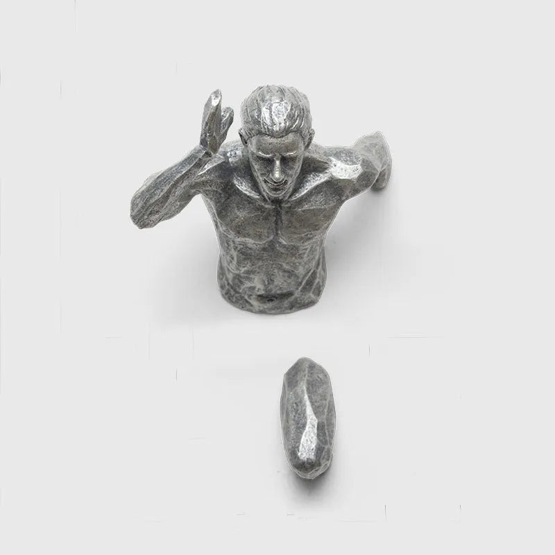 Modern solid resin character wall hanging decoration in a minimalist style