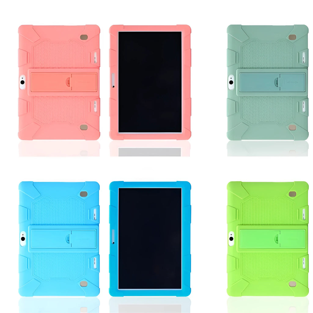 Little Overlord H10 Pro M20 10.1-inch silicone tablet case in multiple colours with built-in stand.