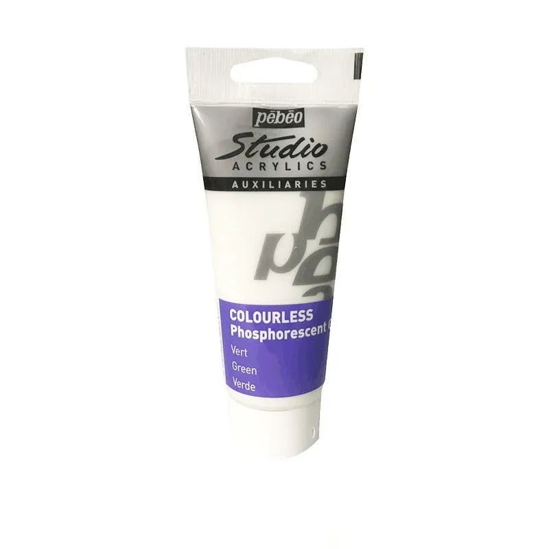 100ml luminous acrylic paint toning glue bottle in glow colours with brushes and painting knives