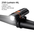 ROCKBROS aluminium alloy bicycle headlight with USB charging and three lighting modes