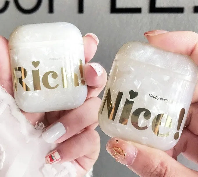 Transparent TPU silicone protective shell for AirPods 1, 2, and 3, Nice style