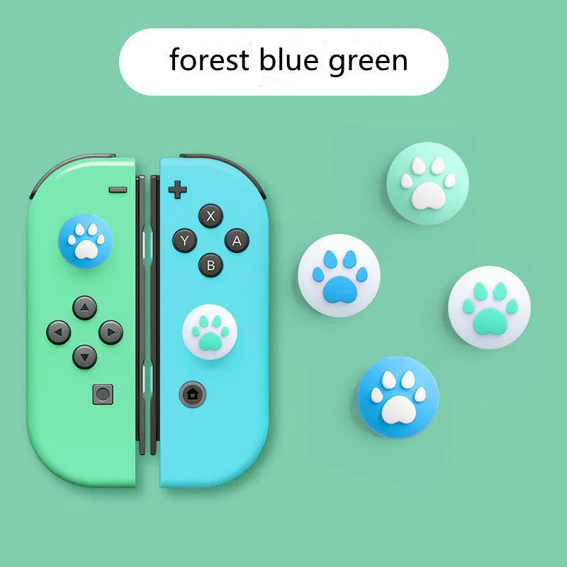 Nintendo Switch silicone joycon sleeve with four cat claw rocker caps in assorted colours