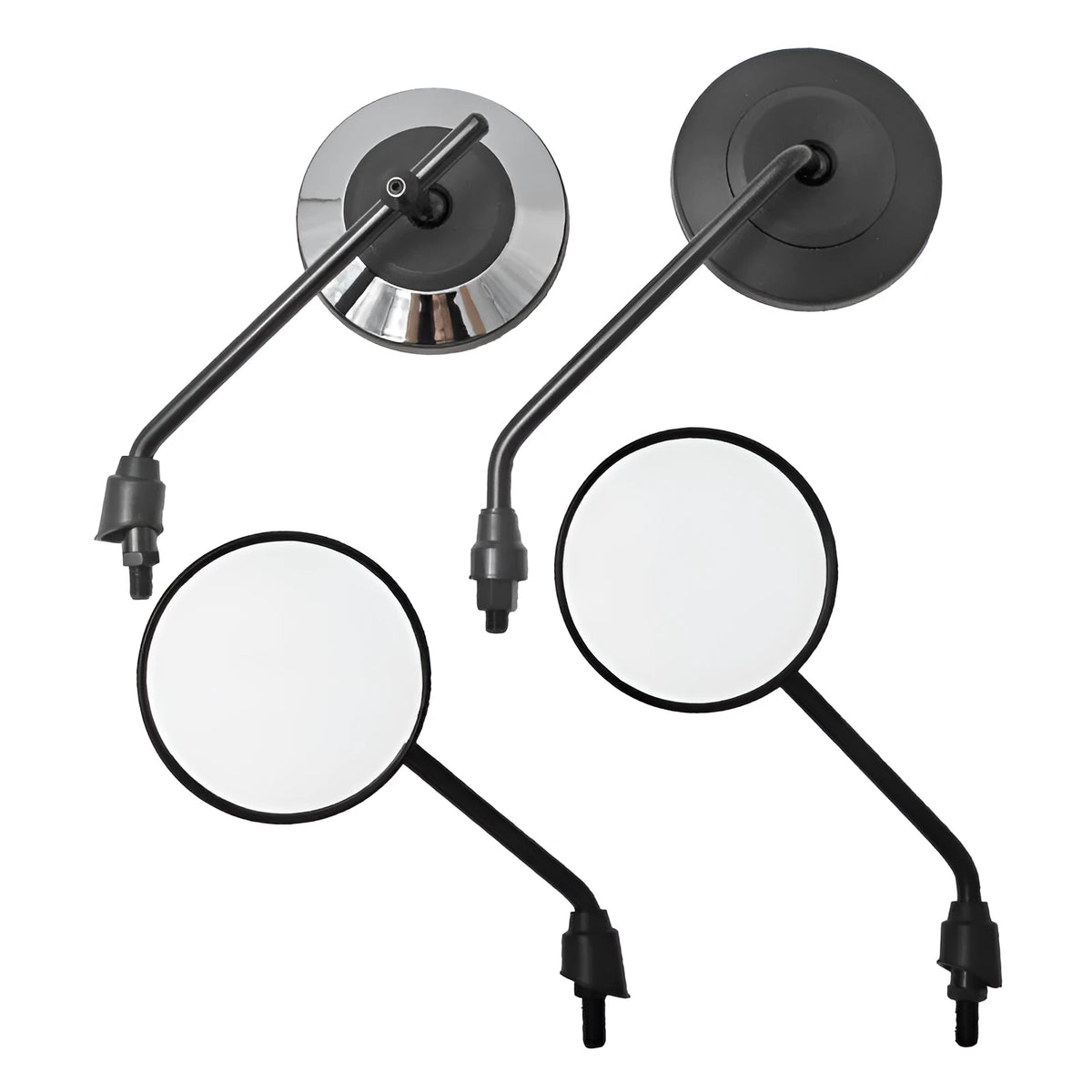 Retro motorcycle universal rearview mirror with ABS shell in black, 10mm thread