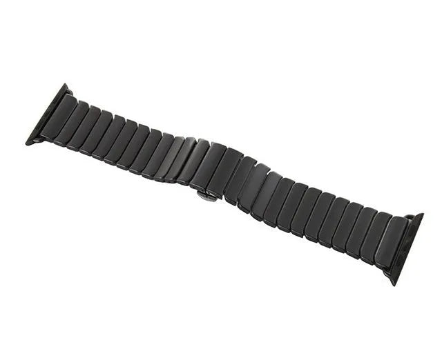 Black ceramic stainless steel Apple Watch band for 38mm and 42mm models