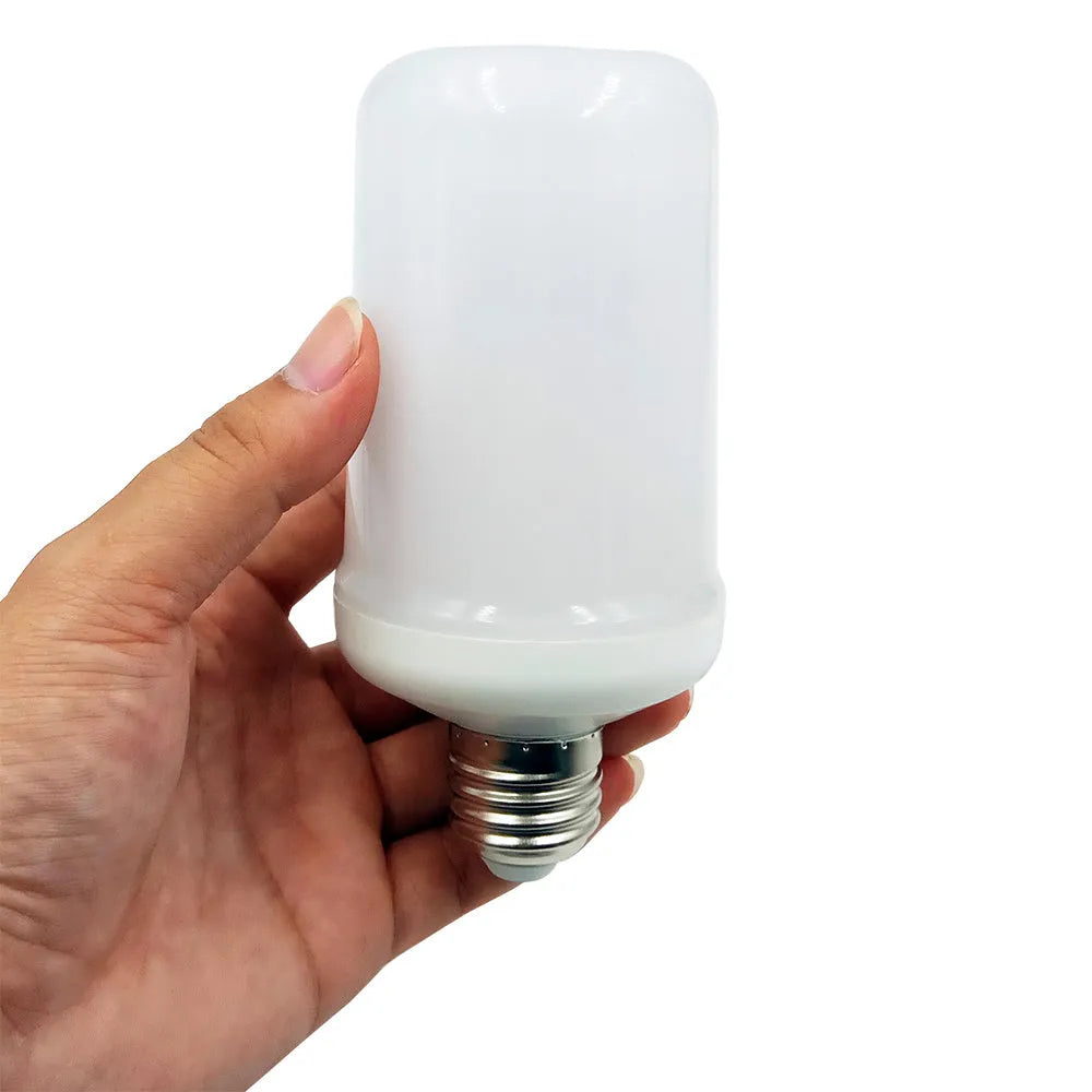 Atmosphere decorative flame effect LED lamp showing flickering fire emulation light