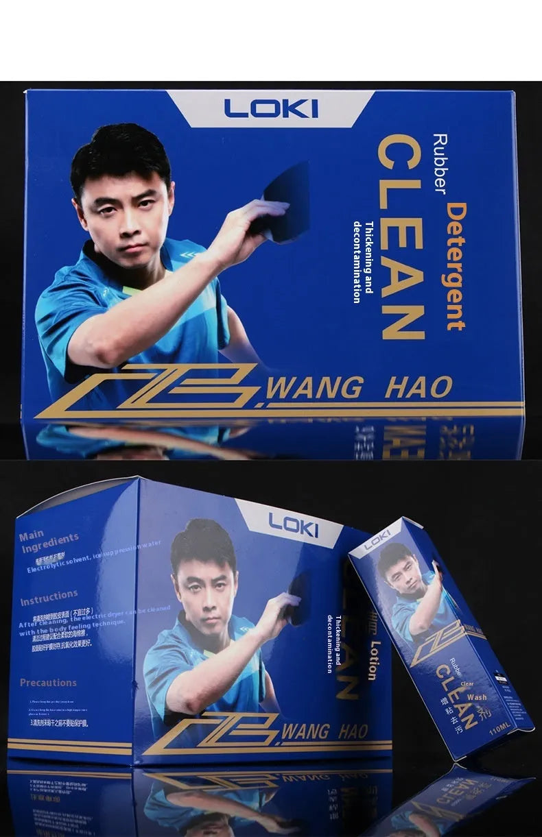 110ml table tennis blade covering rubber cleaning liquid with sponge applicator for ping pong bat maintenance