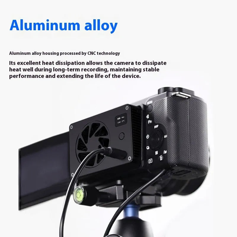 Black aluminium PC radiator heatsink measuring 89mm with attached power cable